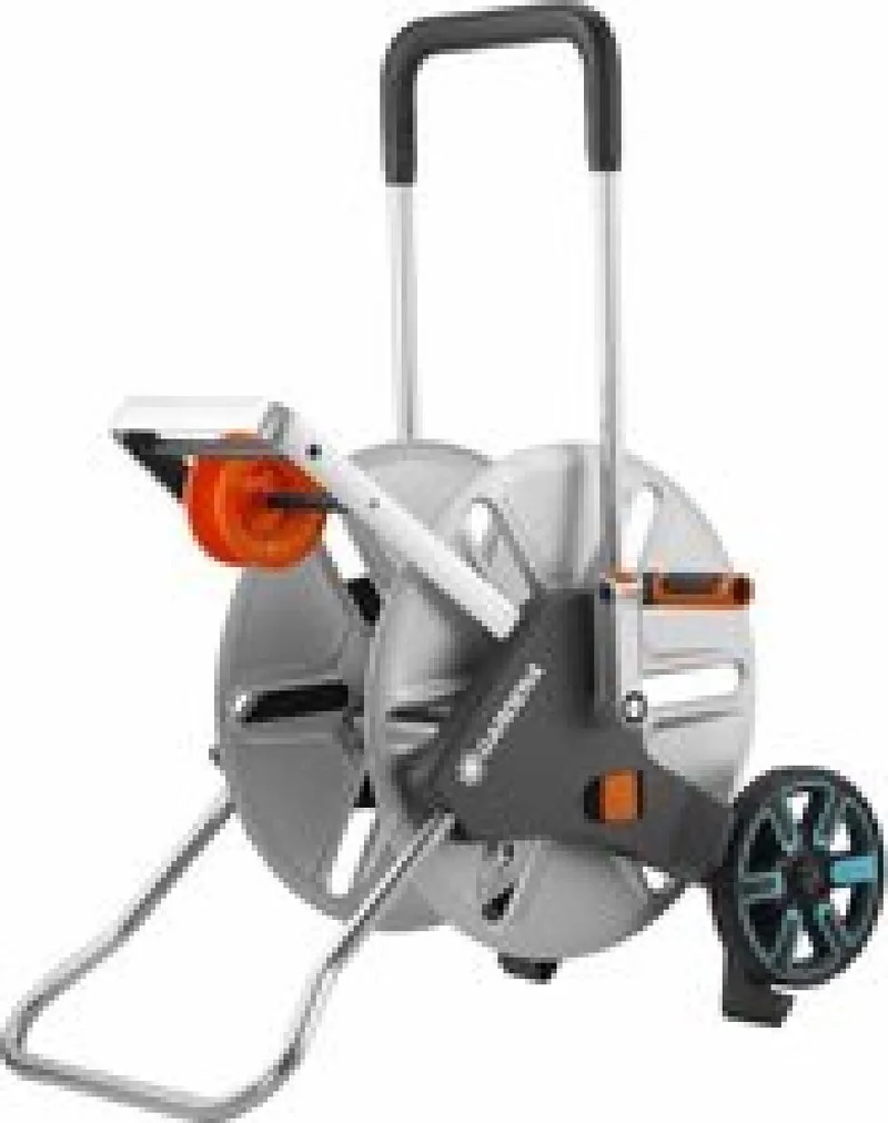 AquaRoll CleverRoll L Easy Metal Slangwagen - Maximaal 100 Meter - Verstelbare Handgreep von Gardena, Grau – Produktbild