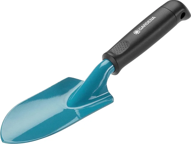 Classic bloemenschop: Universele schop voor planten en verplanten in de tuin en op het balkon, kwaliteitsstaal, corrosiebestendig, met ergonomische handgreep, werkbreedte 8 cm (8950-20) [Energieklasse A+] van Gardena – productafbeelding