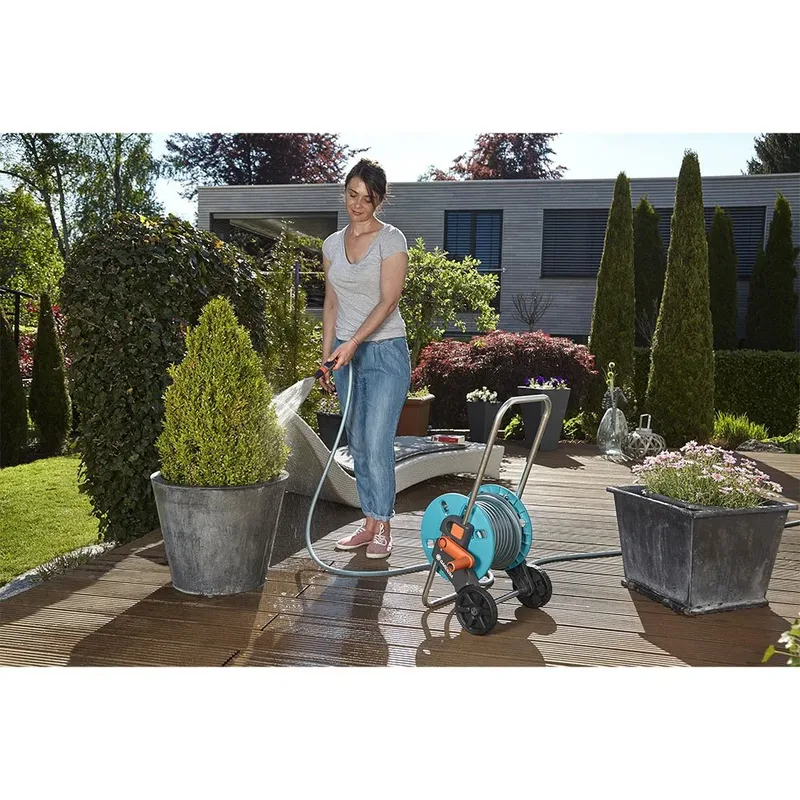 CleverRoll S Set Slangenwagen - Incl. 20 m slang - Maximaal 40 m opbergcapaciteit de Gardena, Turquoise – image du produit 5 sur 6