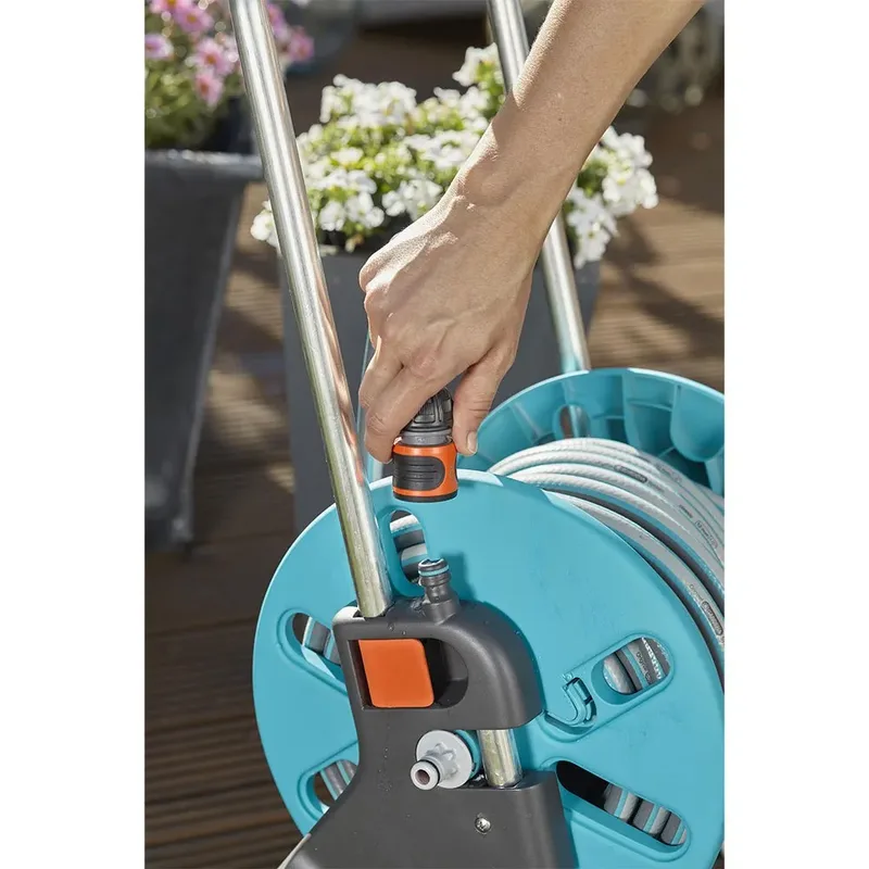 CleverRoll S Set Slangenwagen - Incl. 20 m slang - Maximaal 40 m opbergcapaciteit de Gardena, Turquoise – image du produit 4 sur 6