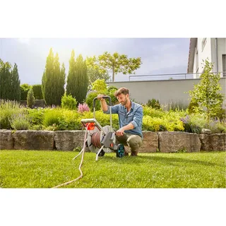 CleverRoll slangenwagen M Easy Metal - slang 25m de Gardena, Argent – image du produit 3 sur 5