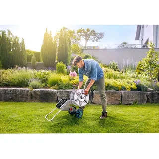 CleverRoll slangenwagen M Easy Metal - slang 25m de Gardena, Argent – image du produit 5 sur 5