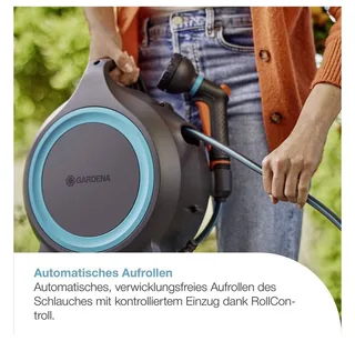 Draagbare slangenbox MoveMatic de Gardena, Gris foncé – image du produit 3 sur 5