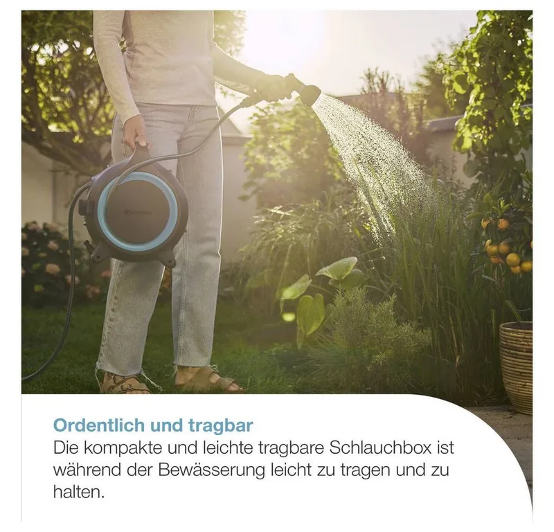 Draagbare slangenbox MoveMatic de Gardena, Gris foncé – image du produit 2 sur 5