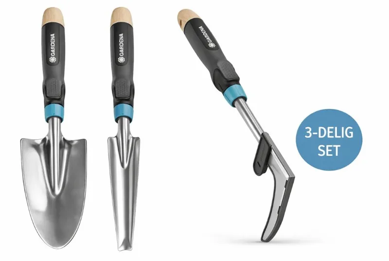 EcoLine Tuingereedschap Set 3-delig – Voegenkrabber, Handschepje en Onkruidsteker – Duurzaam Tuingereedschap de Gardena – image du produit