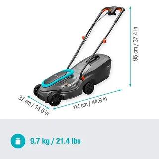 Elektrorasenmäher PowerMax 32/1200 G2, 32 cm Schnittbreite, (Solo, Einzelgerät inklusive 30 L Grasfangbox), 1200 W, 35 - 65 mm Schnitthöhe, ErgoTec-Griff by Gardena, Grey – product image 3 of 3