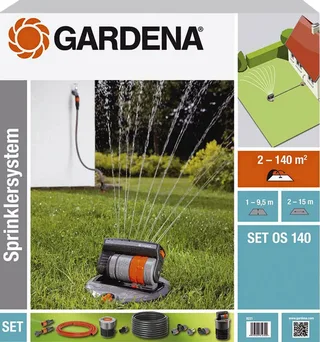 GARDENA 08221-20 OS 140 Versenk-Viereckregner Komplett-Set 2 - 140 m² de Gardena – image du produit 1 sur 2
