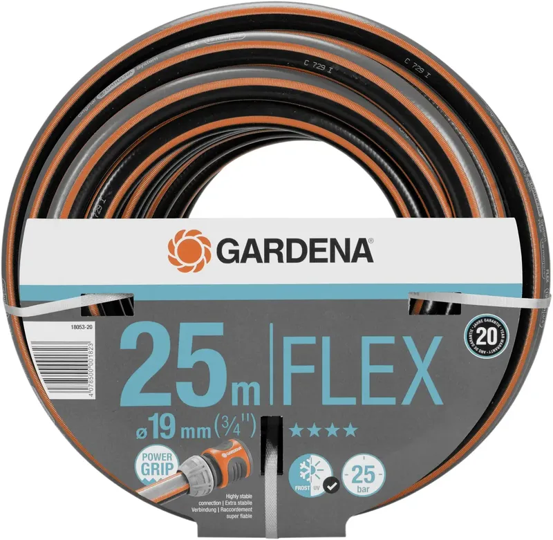 GARDENA 18053-20 Gartenschlauch Schlauch-Innen-Ø=19 mm 25 m 3/4 Zoll 1 St. Schwarz, Orange van Gardena – productafbeelding 1 van 2