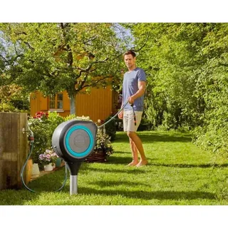 Garten-Schlauchbox »RollUp M«, 20 m Schlauch, um 360° schwenkbar, grau/türkis by Gardena – product image 4 of 5