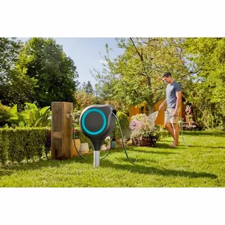 Garten-Schlauchbox »RollUp M«, 20 m Schlauch, um 360° schwenkbar, grau/türkis by Gardena – product image 3 of 5
