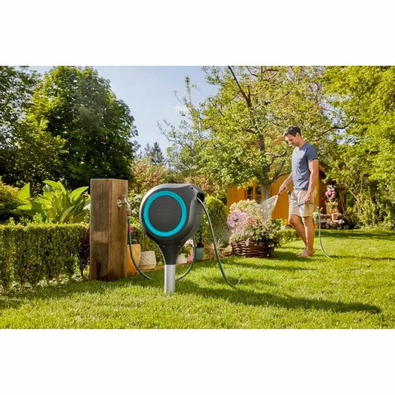 Garten-Schlauchbox »RollUp M«, 20 m Schlauch, um 360° schwenkbar, grau/türkis by Gardena – product image 3 of 5