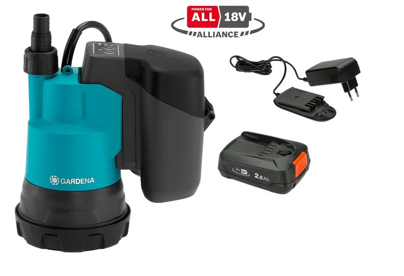 Klarwasserpumpe 2000/2 18V P4A Ready-To-Use Set, inkl. Akku und Ladegerät de Gardena, Bleu – image du produit 1 sur 5