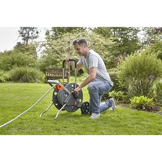 Chariot à Tuyau D´arrosage Aquaroll Easy 30 M de Gardena, Gris – image du produit 5 sur 6