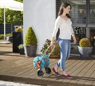 Slangenwagen AquaRoll S - 20 m slang - Verstelbare handgreep de Gardena, Turkois – image du produit 5 sur 5