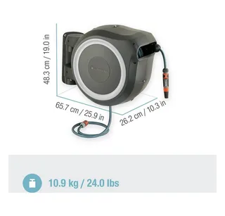Wandslangenbox RollUp M/L Wit - 25 meter - Ø 13 mm by Gardena, Anthracite – product image 4 of 5