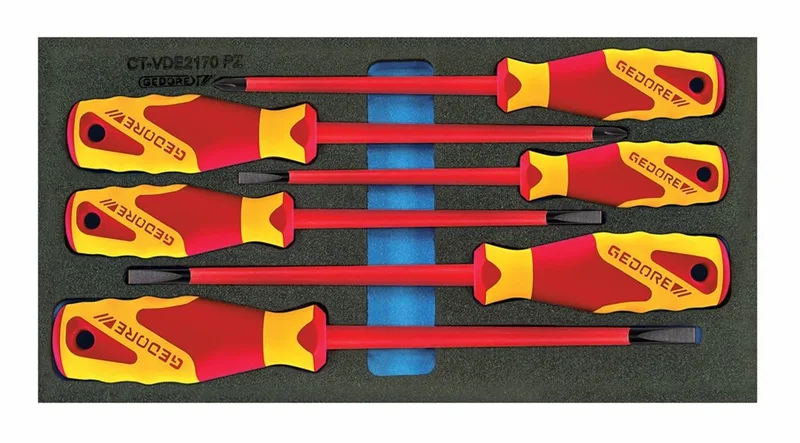 1500 CT1-VDE 2170 PZ 6 delige schroevendraaierset in 1/3 CT module fra Gedore, Sort – produktbillede