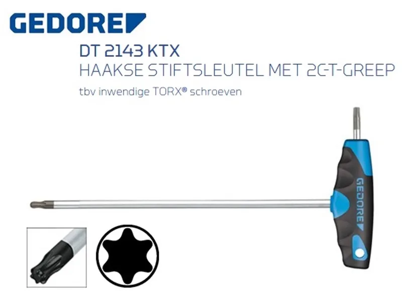 2c T-greep stiftsleutel T30 van Gedore – productafbeelding