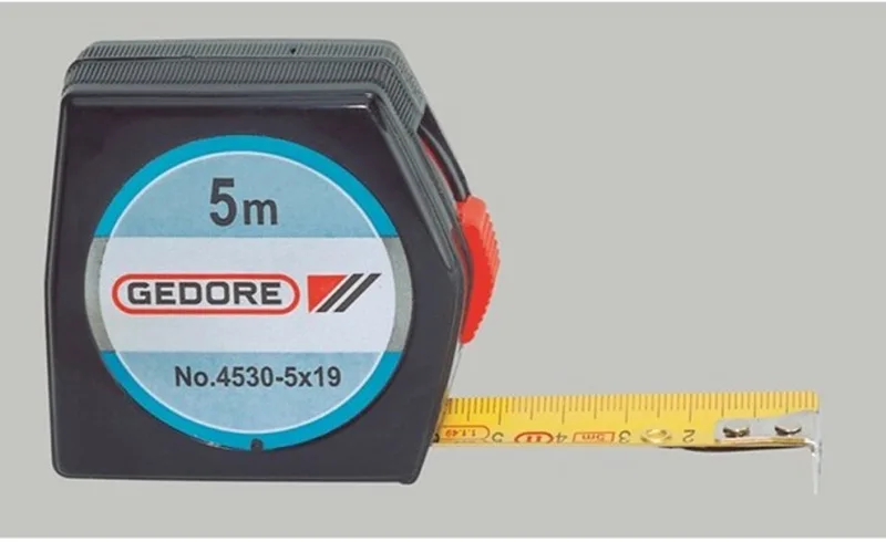 4530 - rolmaat - 5m van Gedore, Zwart – productafbeelding