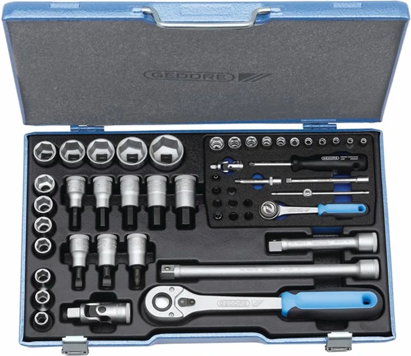 Steckschlüsselsatz 19 V20U-10 50-tlg.1/4+1/2 Zoll SW 4-30mm Z.72/48 6KT von Gedore, Kleurloos – Produktbild