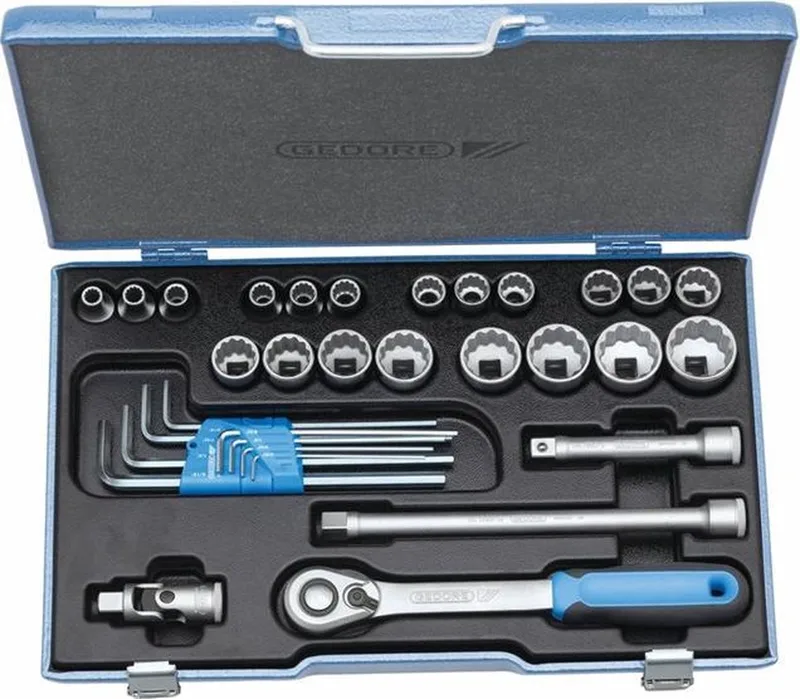 D 19 WAU-20 31-delige Dopsleutelset 1/2" von Gedore, Blau – Produktbild