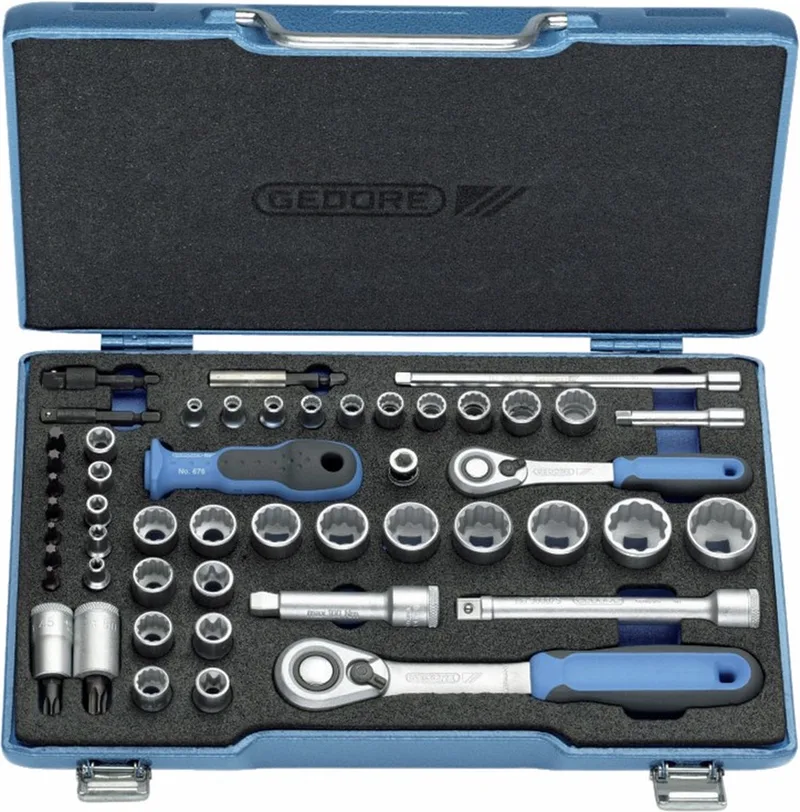 D 30 TX20 U-20 Steckschlüssel-Satz 3/8" + 1/4", 50-teilig von Gedore, Kleurloos – Produktbild