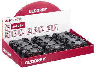 Display 12xBit-Box 1/4 SL+PH+PZ+TX 32tlg R33009032 Bit-Box 12fach 1/4 (6.3 mm) de Gedore – image du produit 2 sur 2