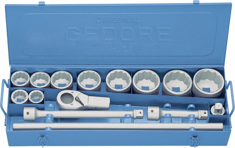 "Dopsleutelset CV-staal 1"" 15-delig GEDORE" van Gedore, Blauw – productafbeelding
