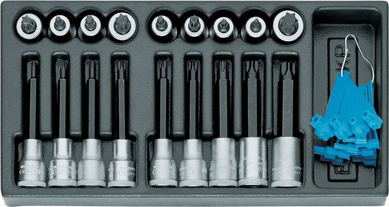 Gedore 1500 ES-ITX 19 LKP Dopsleutel-schroevendraaier-set 1/2" in 1/3 gereedschapsmodule by Gedore, Silver – product image