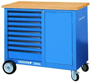 Gedore 1814923 Établi à roulettes (l x H x P) 1100 x 985 x 550 mm bleu de Gedore, Bleu – image du produit 1 sur 2