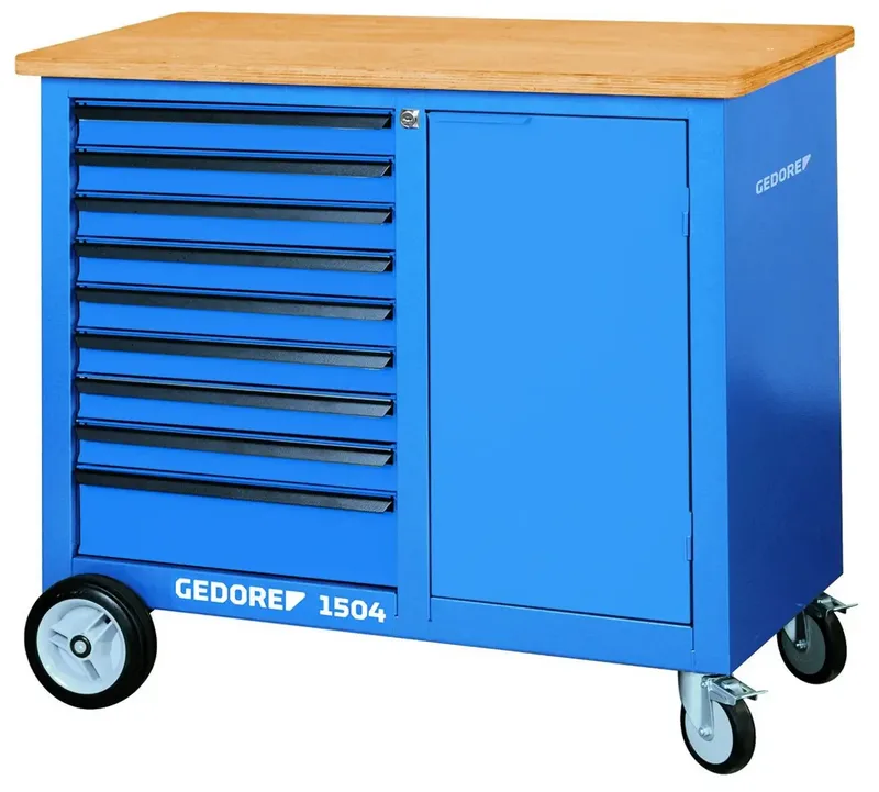 Gedore 1814923 Établi à roulettes (l x H x P) 1100 x 985 x 550 mm bleu de Gedore, Bleu – image du produit 1 sur 2