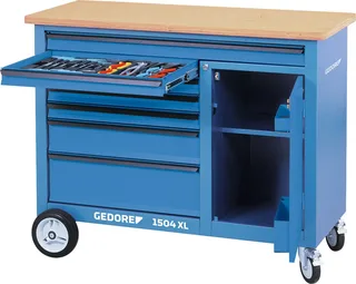 Gedore 1988468 Établi à roulettes (L x l x H) 1200 x 1250 x 985 mm bleu de Gedore, Bleu – image du produit 2 sur 2
