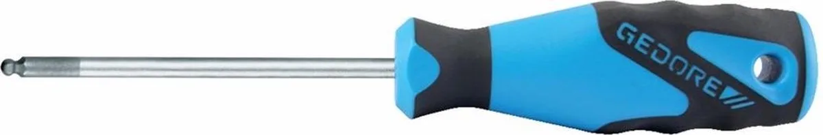 Gedore 2163 K 6 Inbussleutel Sleutelbreedte: 6 mm Koplengte: 125 mm Afmeting, lengte: 235 mm från Gedore, Kleurloos – produktbild