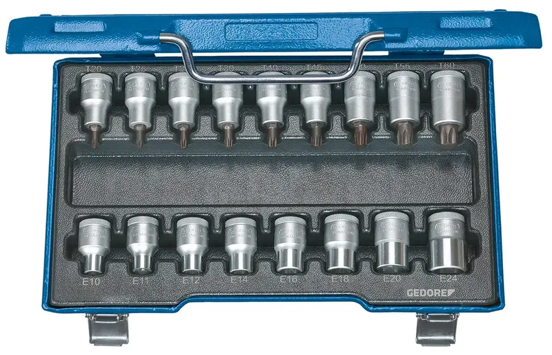 Steckschlüsselsatz ITX 19 TX-017 17-tlg.1/2 Zoll T 20 T60/E10-E24 von Gedore – Produktbild