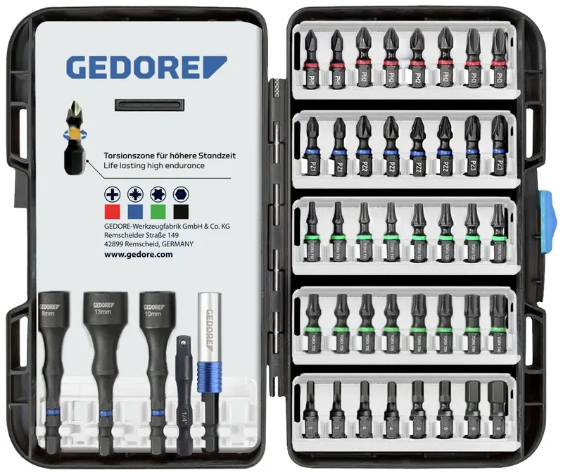 Gedore 666-045 Bit-Set 45teilig 1/4 (6.3 mm) Torsionszone von Gedore – Produktbild
