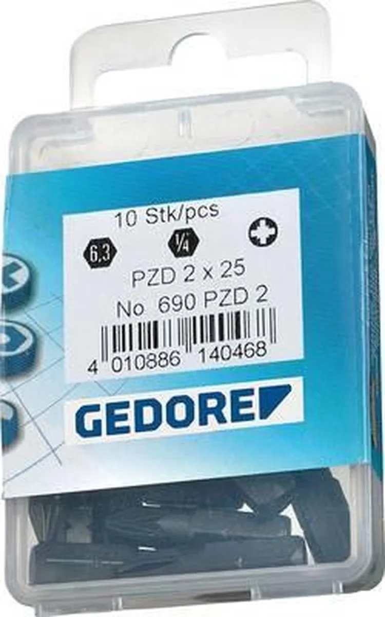 Gedore 685 4 S-010 Inbus-bit 4 mm Chroom-vanadium staal 10 stuk(s) de Gedore, Gris – image du produit