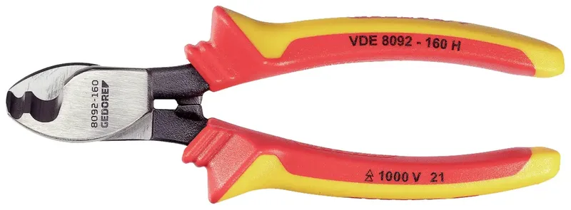 GEDORE - VDE-Kabelschere mit Hüllen-isolierung 8092-160 H3412407 VDE 8092-160 H Pince coupe-câbles VDE Adapté pour (technique disolation) câbles en alu de Gedore – image du produit 1 sur 2
