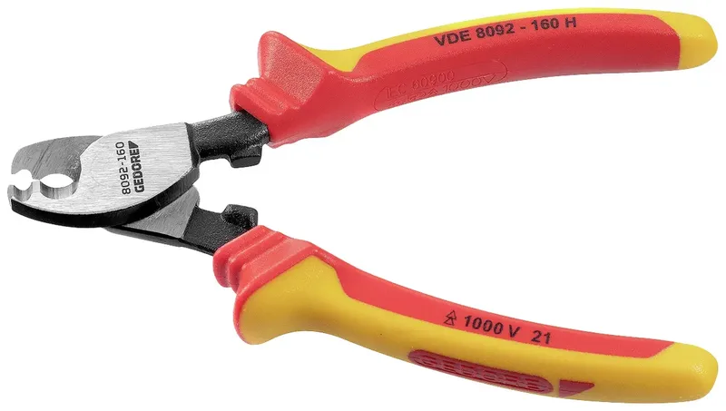 GEDORE - VDE-Kabelschere mit Hüllen-isolierung 8092-160 H3412407 VDE 8092-160 H Pince coupe-câbles VDE Adapté pour (technique disolation) câbles en alu de Gedore – image du produit 2 sur 2