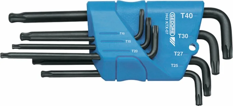 H 43 KTX-07 Winkelschraubendreher-Satz im Halter 7-teilig TX T10-T40 von Gedore, Schwarz – Produktbild