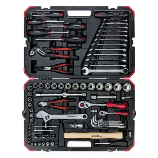 R46003100 100-delige Gereedschapsset - 1/4", 3/8" en 1/2" van Gedore, Kleurloos – productafbeelding 3 van 6