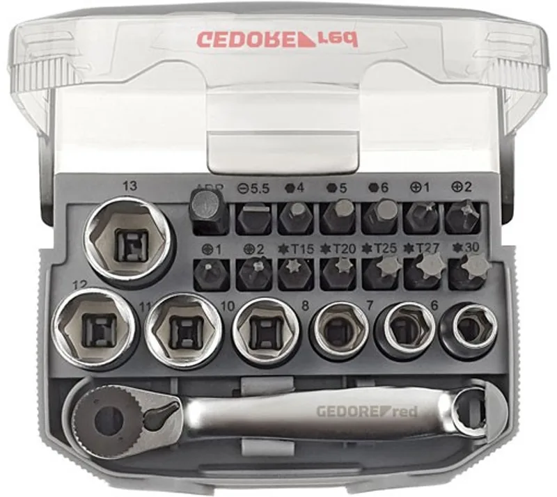 R49005023 3300026 Dopsleutel-bitinzet 23-delig de Gedore, Kleurloos – image du produit