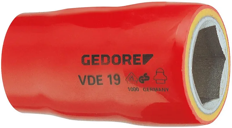 VDE 19 19 6123320 Sechskant VDE-Steckschlüsseleinsatz Kugelkopf 19 mm 1 1/2 1/2 (12.5 mm) van Gedore – productafbeelding
