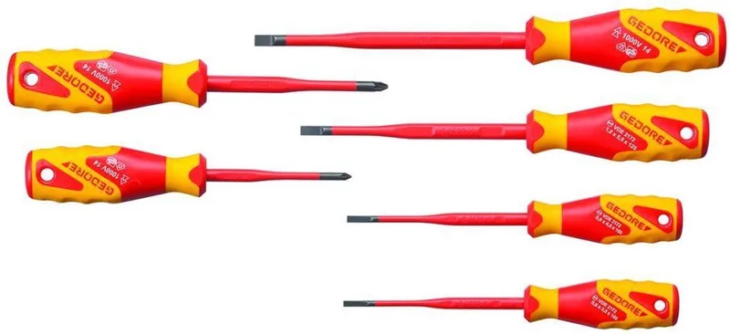 VDE 2162-2172 PZ-06 Schroevendraaierset Kruiskop, Plat de Gedore, Kleurloos – image du produit