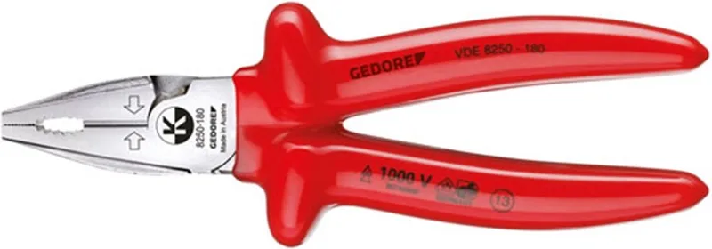 VDE-Combinatietang power met doop-isolatie - 180 mm by Gedore, Red – product image