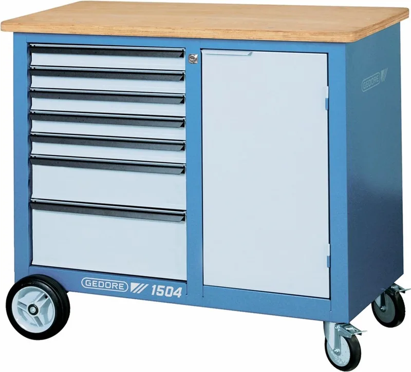 Verrijdbare werkbank 1504-0511, met 7 schuifladen 1100x550x985 GEDORE van Gedore – productafbeelding