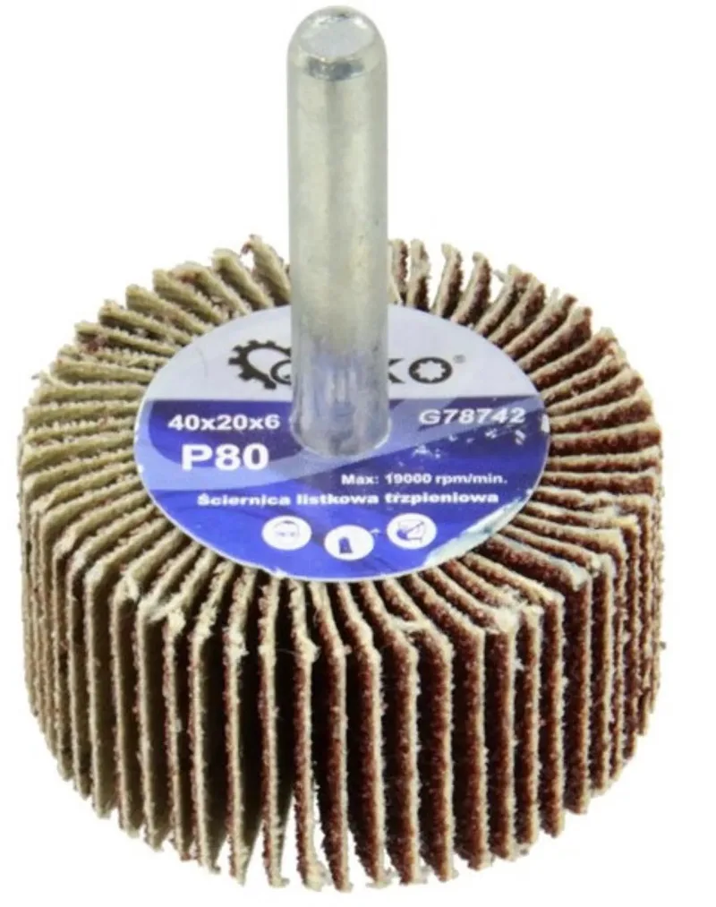 Abrasieve lamellenschijf - Aluminiumoxide - 40x20 mm - Korrel 80 - 6 mm schacht von GEKO – Produktbild