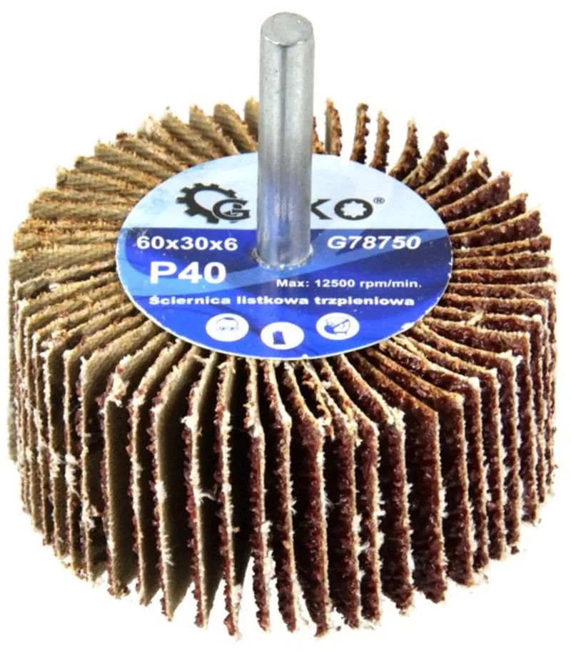 Abrasieve lamellenschijf - P40 korrel - 60x30 mm - 6 mm as by GEKO – product image