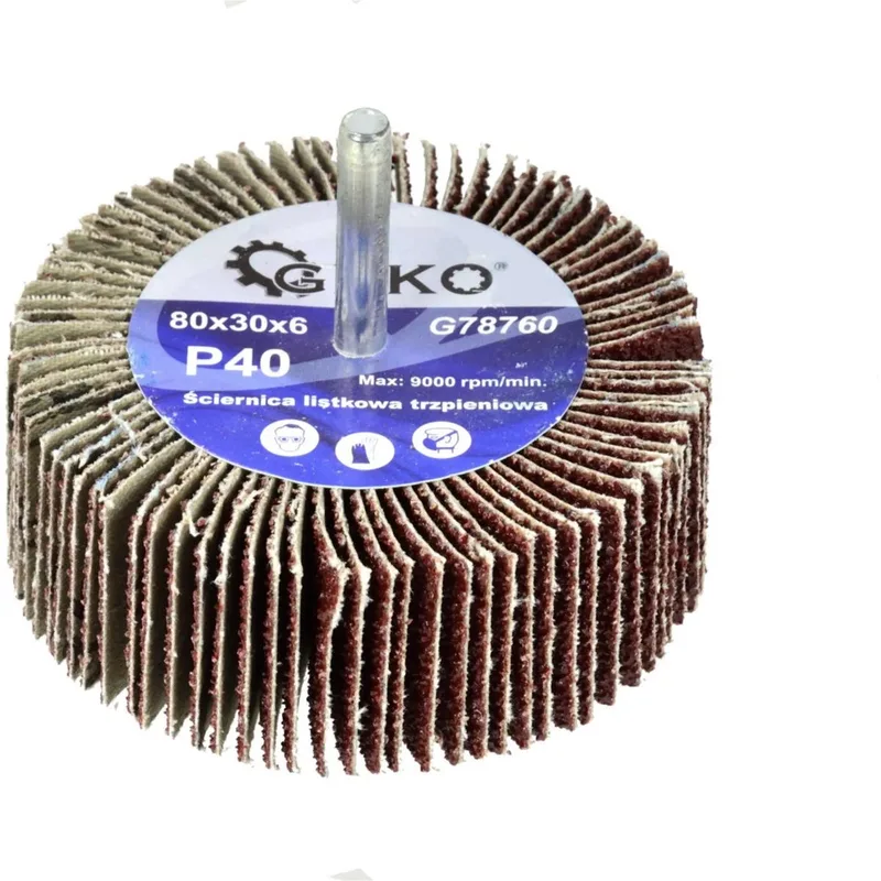 Abrasieve lamellenschijf - P40 korrel - 80x30 mm - 6 mm as van GEKO – productafbeelding