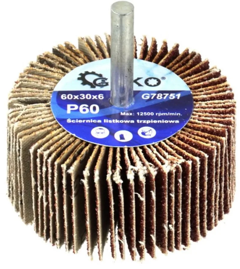 Abrasieve lamellenschijf - veelzijdig - aluminiumoxide - 60 mm - korrel 60 van GEKO – productafbeelding