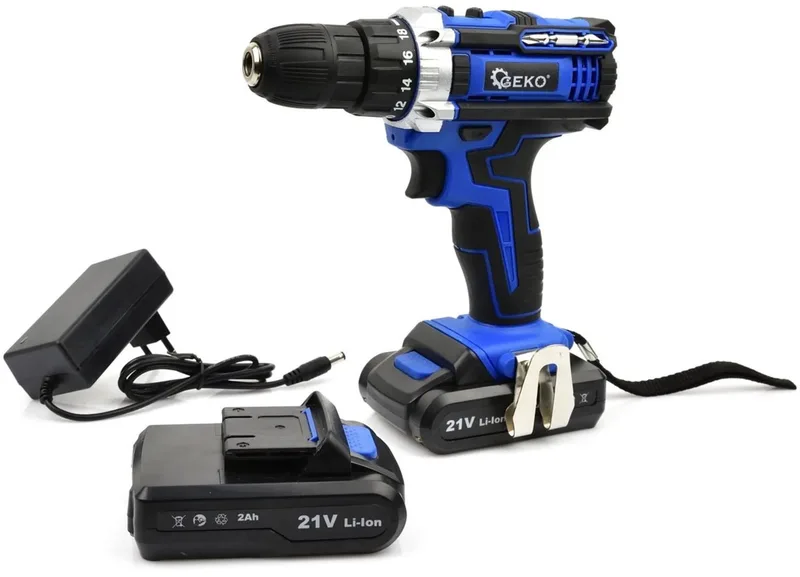 Accuboormachine - 21V - 2x 2Ah accu - Inclusief koffer en lader by GEKO – product image