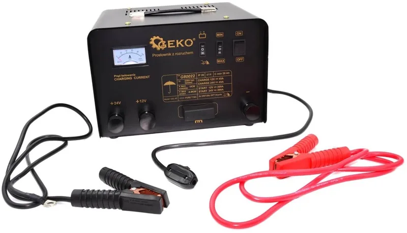 Acculader - 12/24V - 200A - Ergonomische handgreep - Voor voertuigen 20-400 Ah van GEKO – productafbeelding